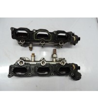 Par Flauta Dos Bicos Com Flange Audi Q7 / Vw Touareg 3.0 V6